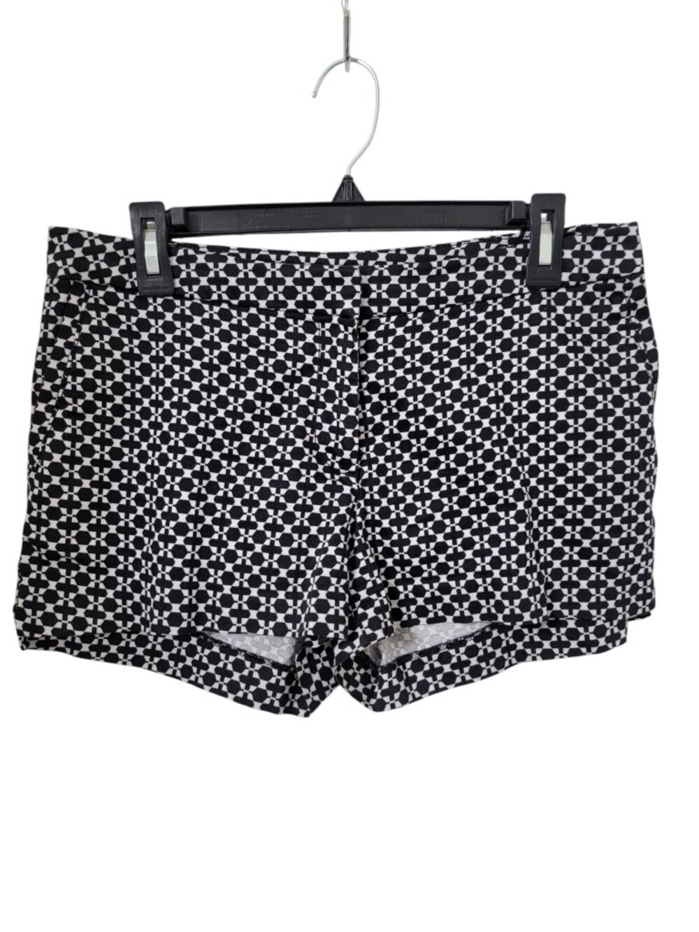 H&M Size 8 Black & White Geometric Pattern Tailored Shorts, Gently Used Cond.
